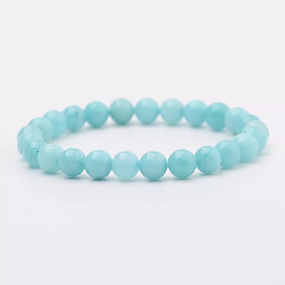 Natural 8MM Lake Blue Gemstone Bracelet Men Women Healing Stone Chakra Jewelry - Picture 16 of 16